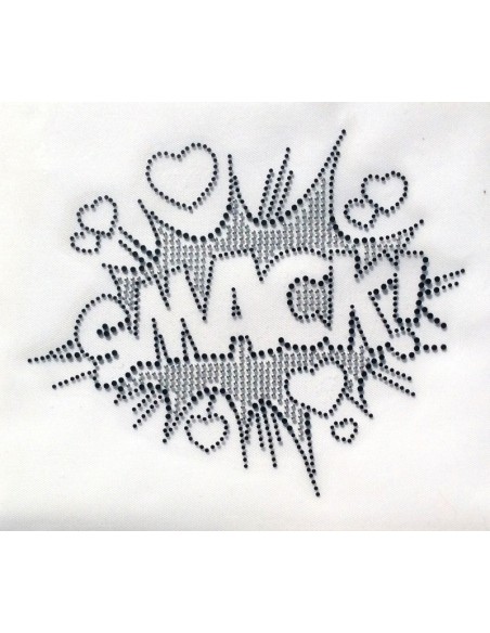 hotfix rhinestone smack, cartoon style
