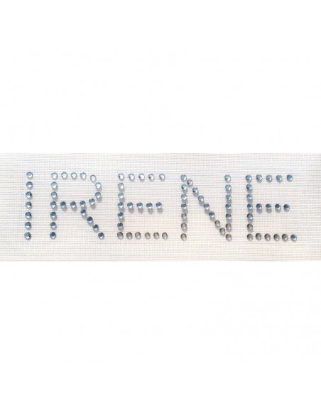 IRENE, rhinestone name font arial