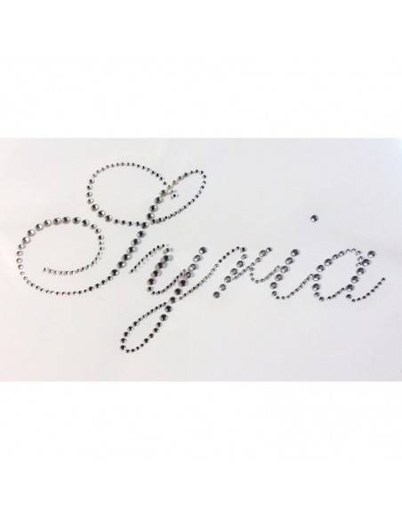 syria rhinestone name iron on