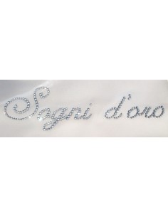 Sogni d'oro scritta termoadesiva strass