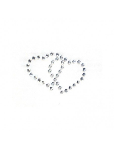 cuori incrociati termoadesivi strass