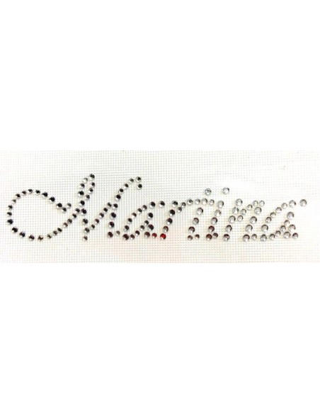 martina, iron on rhinestone name