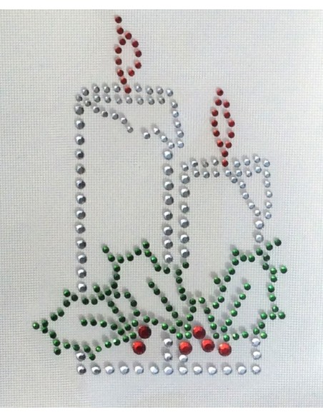 candele con agrifoglio strass