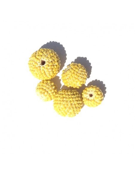 beaded bead 23 mm colore limone perla