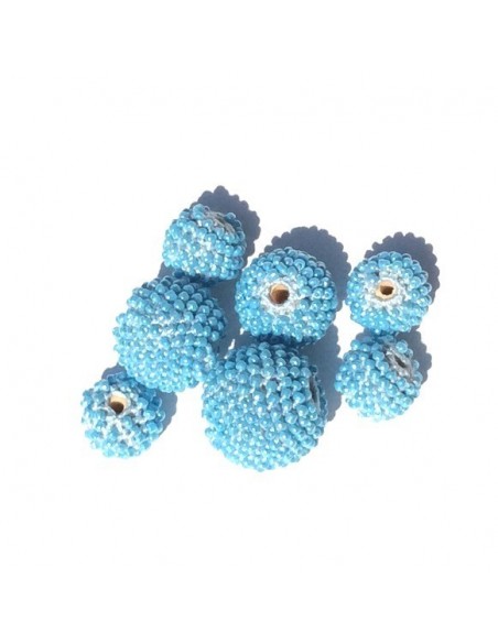 beaded bead 23 mm colore celeste perla