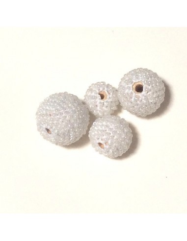 beaded bead 23 mm colore bianco perla