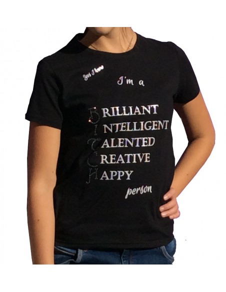 T-shirt con cristalli: I'm a BITCH