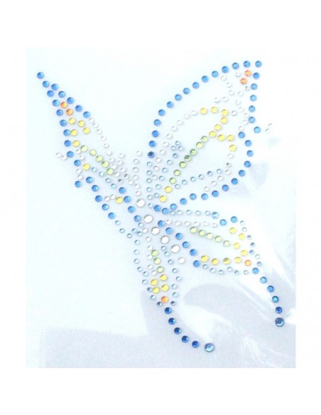 farfalla blu strass termoadesivi