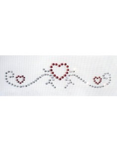 bordura strass con cuori rossi