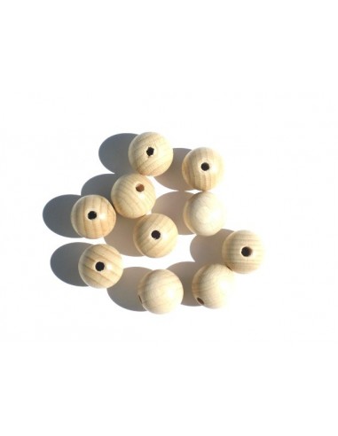 10 perle di legno naturale 20 mm