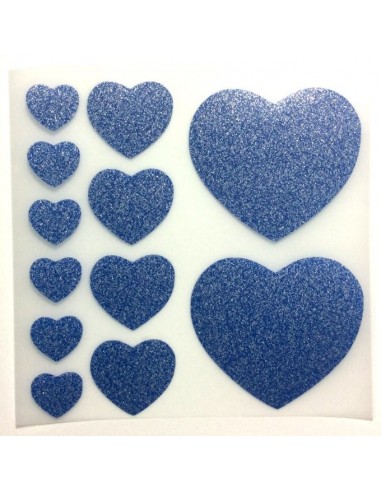 set di cuori termoadesivi glitter