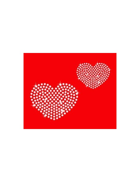 cuore strass termoadesivo 7 o 5 cm