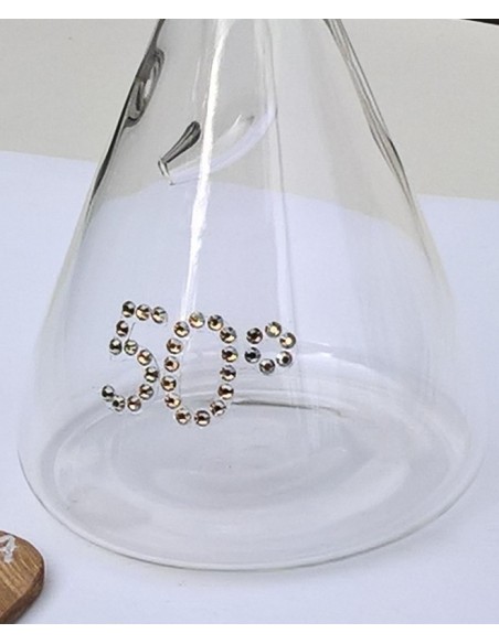 50° adesivo con Swarovski oro