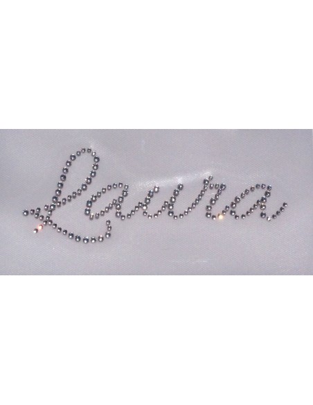 Laura iron on rhinestone name H48