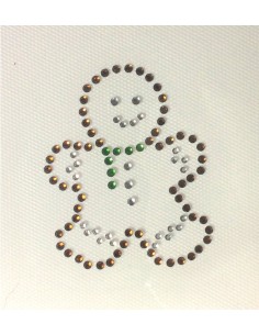 omino  con sciarpa pan di zenzero termoadesivo strass