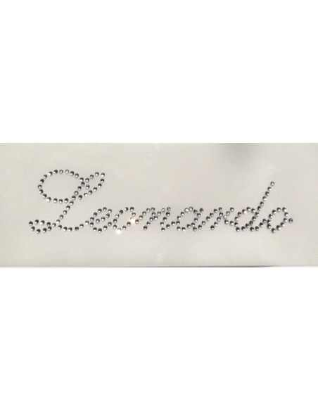 Leonardo corsivo, termoadesivo strass
