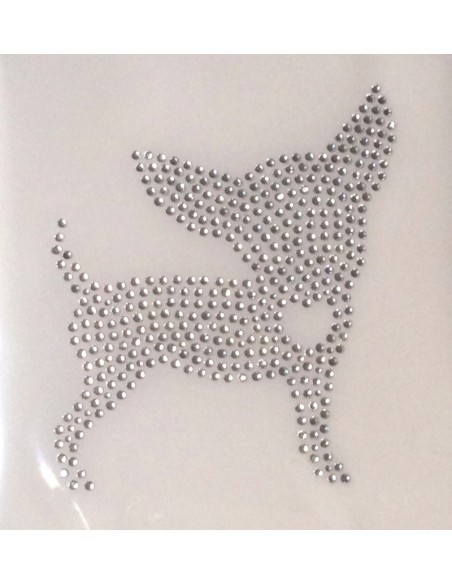 chihuahua termoadesivo strass