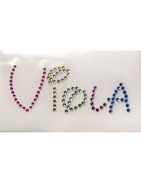 viola hotfix rhinestone name multicolor