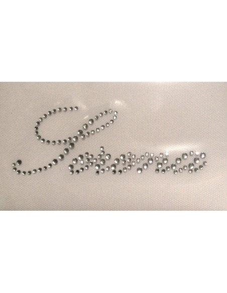 Serena, iron on rhinestone name